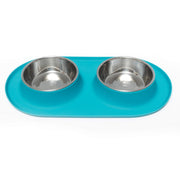 Messy Mutts - Gamelle Double en Acier Inoxydable avec Base en Silicone - Bol pour Chiens