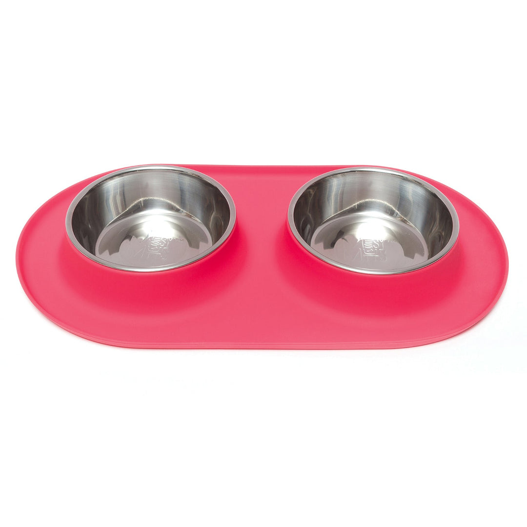 *MESSY MUTTS Bol Double Inox Base M Rouge