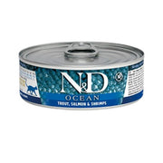 Famina N&D Océan - Truite, Saumon et Crevettes - Nourriture Humide Sans Grains pour Chats