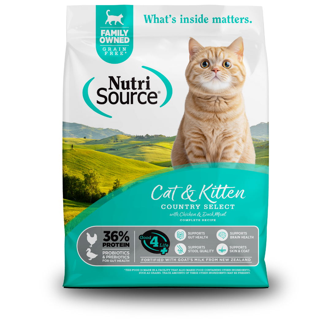 NutriSource - Chat Country Select Poulet et Canard - Nourriture Sèche Sans Grains pour Chats