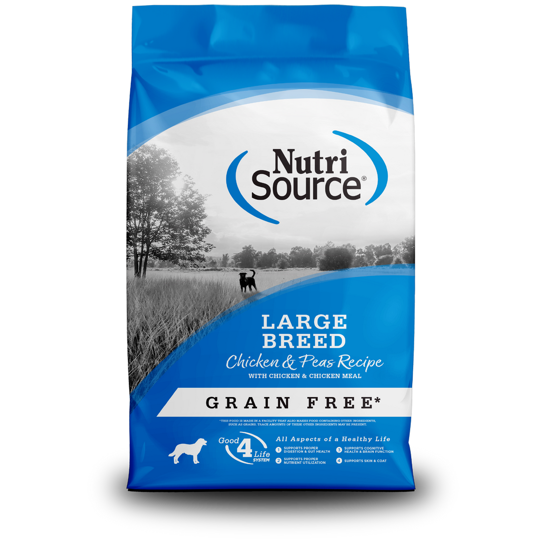 NutriSource - Chien Grande Race Poulet et Pois - Nourriture Sèche Sans Grains pour Chiens