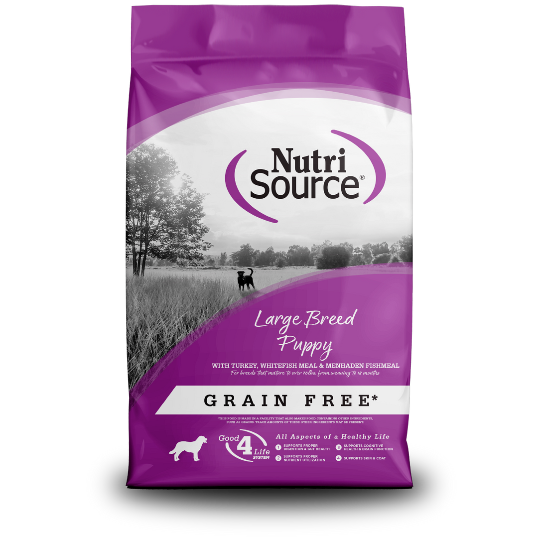 NutriSource - Chiot Grande Race Dinde et Poisson Blanc - Nourriture Sèche Sans Grains pour Chiens