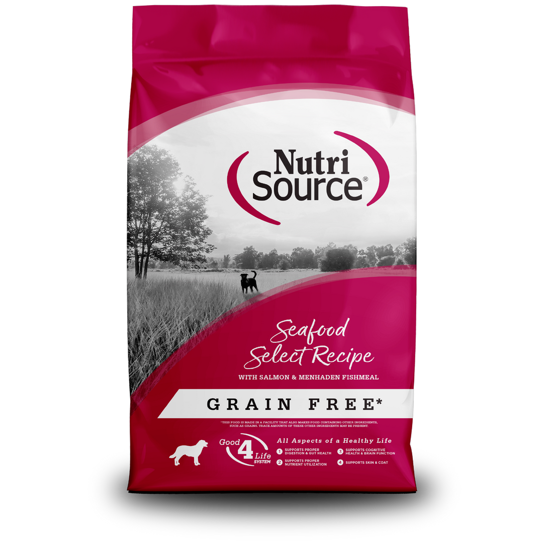 NutriSource Sans Grains - Fruits de Mer (Seafood Select) - Nourriture Sèche pour Chiens