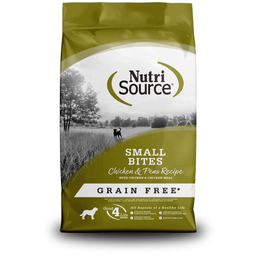 NutriSource Sans Grains - Petites Bouchées Poulet et Pois - Nourriture Sèche pour Chiens