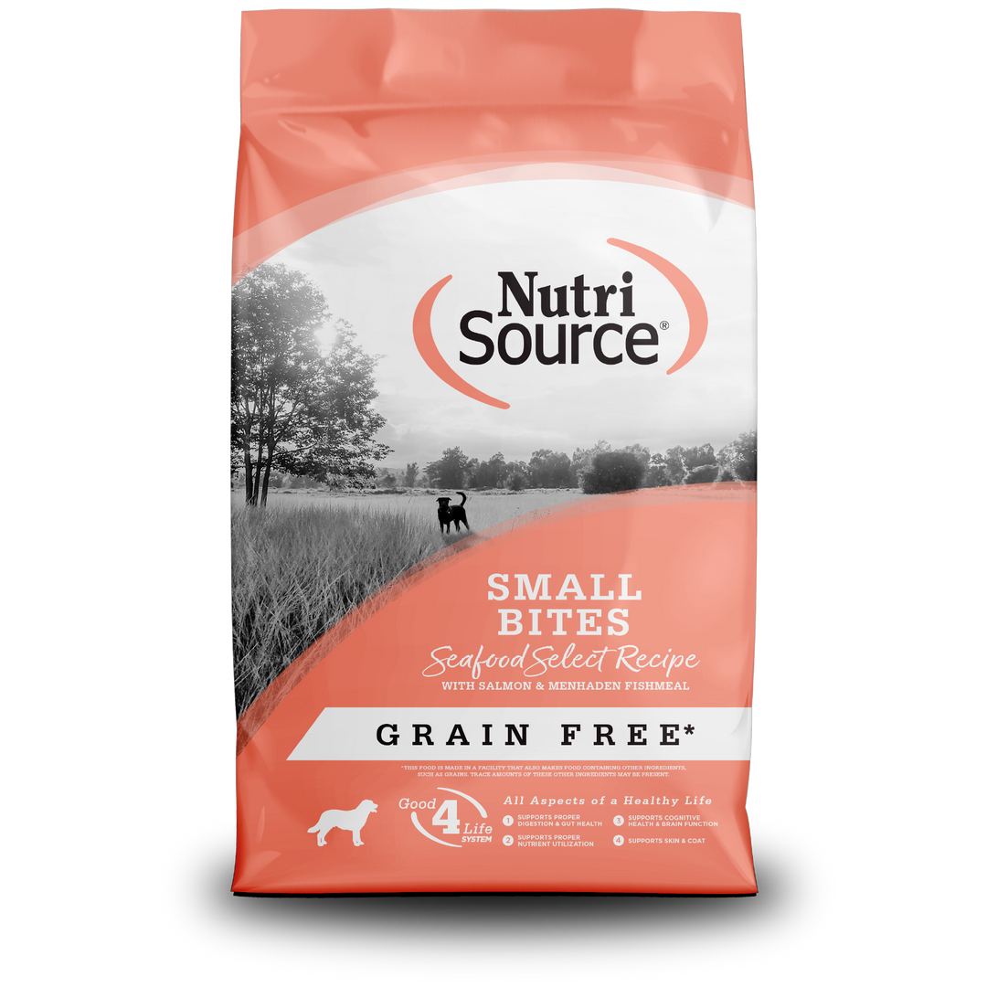 NutriSource Sans Grains - Petites Bouchées Fruits de Mer (Seafood Select) - Nourriture Sèche pour Chiens