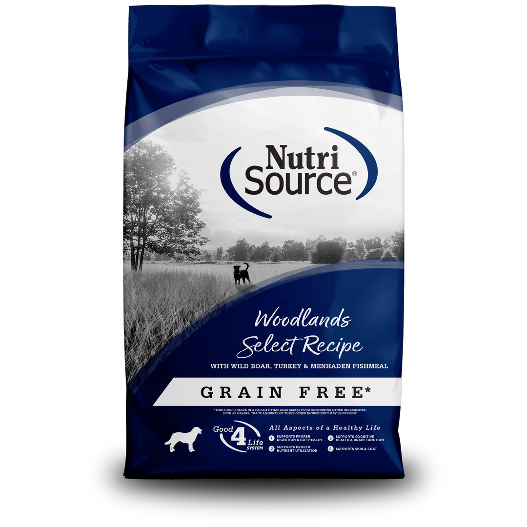 NutriSource Sans Grains - Sanglier et Dinde (Woodlands Select) - Nourriture Sèche pour Chiens