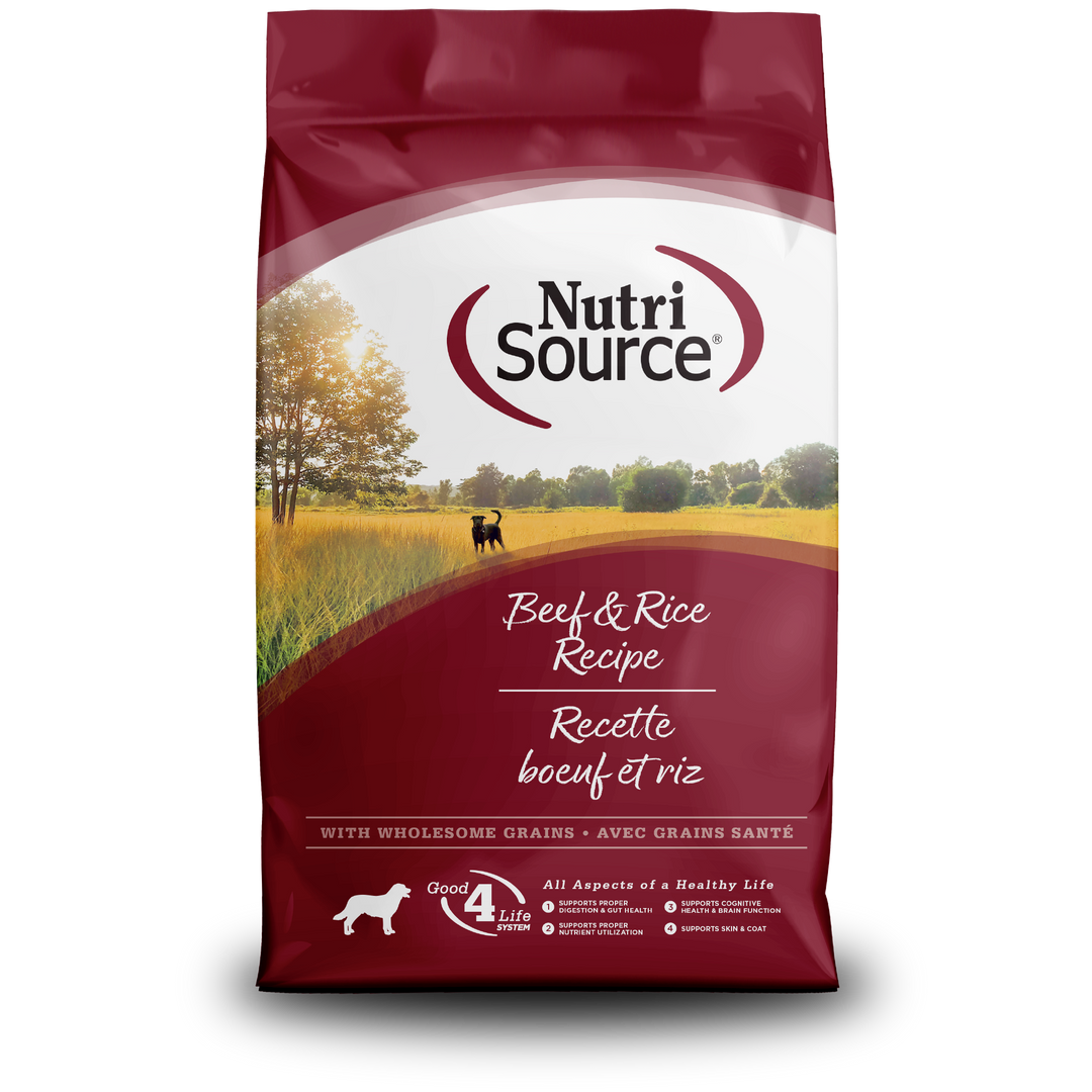 NutriSource Grains Santé - Boeuf et Riz - Nourriture Sèche pour Chiens Adultes