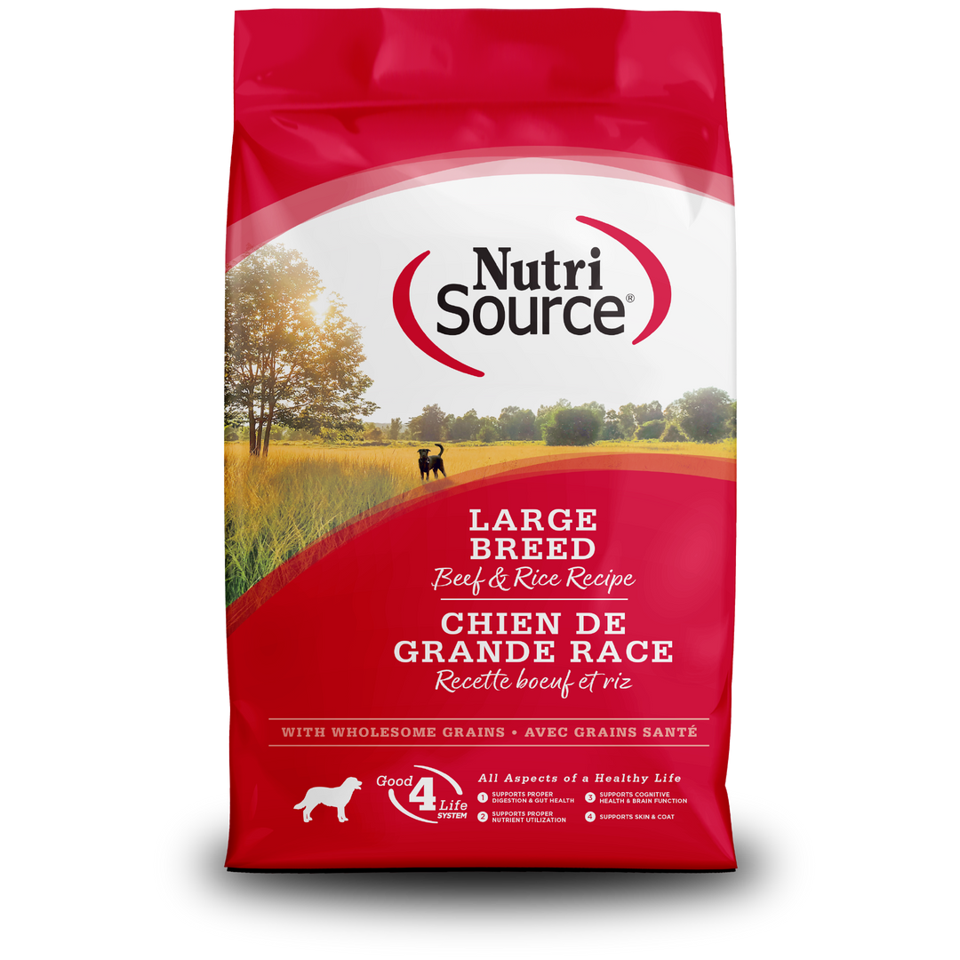 NutriSource - Chien Grande Race - Boeuf et Riz - Nourriture Sèche pour Chiens
