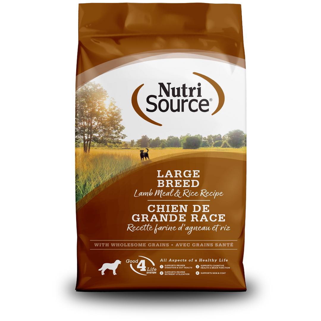 NutriSource Grains Santé - Agneau et Riz - Nourriture Sèche pour Chiens de Grandes Races