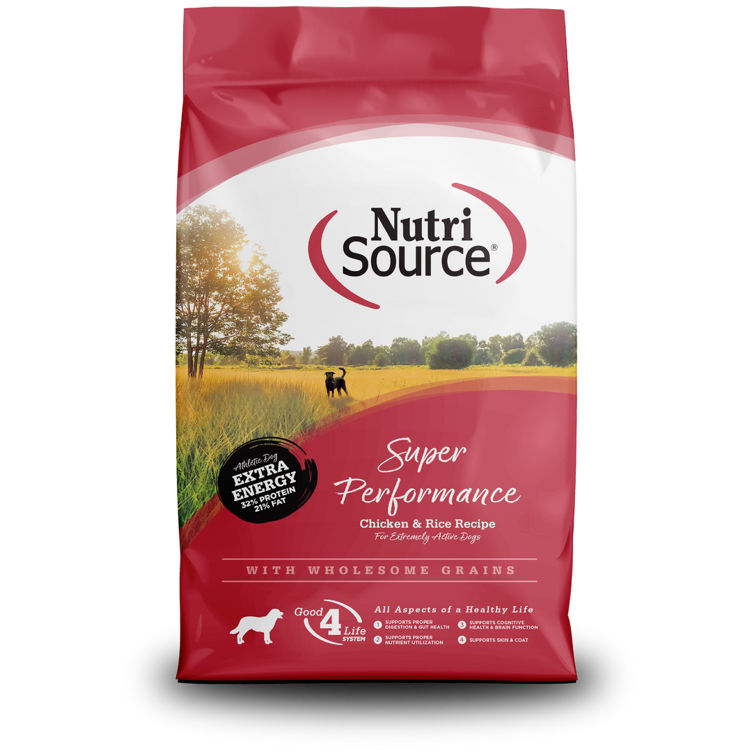 NutriSource Grains Santé - Super Performance, Poulet et Riz - Nourriture Sèche pour Chiens