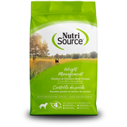NutriSource Grains Santé - Gestion du Poids, Poulet et Poulet - Nourriture Sèche pour Chiens