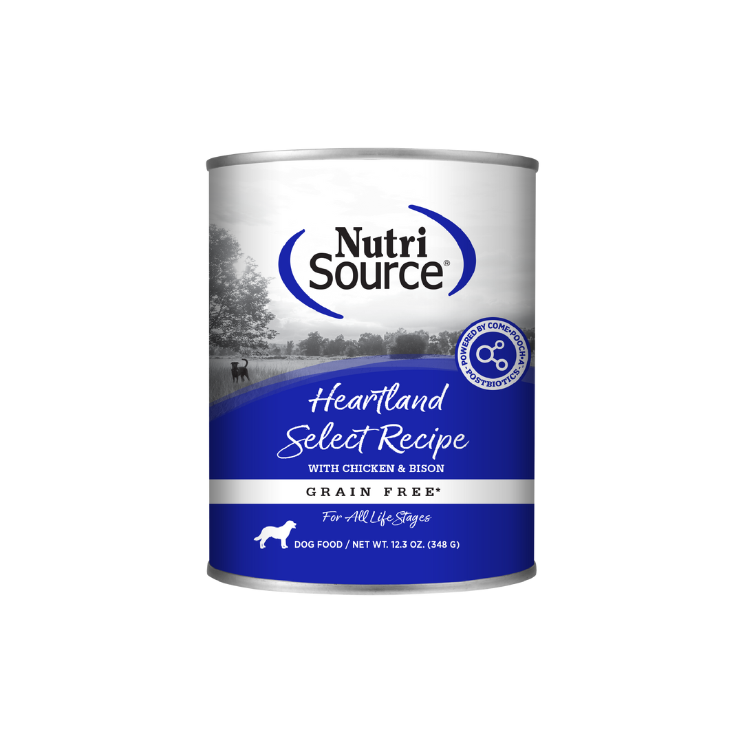 NutriSource Sans Grains - Pâté Heartland Select (Bison et Poulet) - Nourriture Humide pour Chiens