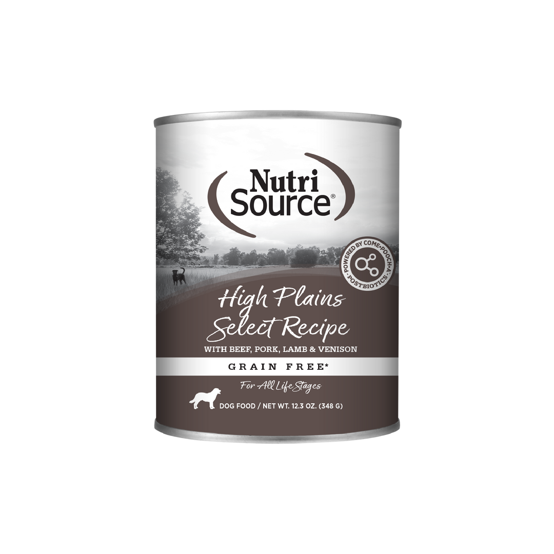 NutriSource Sans Grains - Pâté High Plains Select (Boeuf, Porc, Agneau et Venaison) - Nourriture Humide pour Chiens