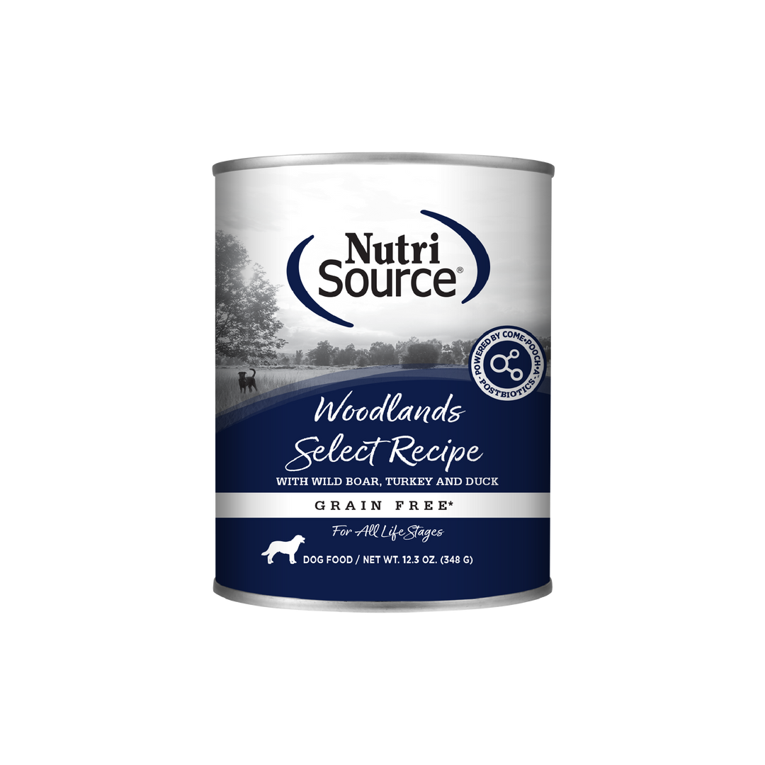 NutriSource Sans Grains - Woodlands Select - Bison, Dinde et Foie de Porc - Nourriture Humide en Pâté pour Chiens