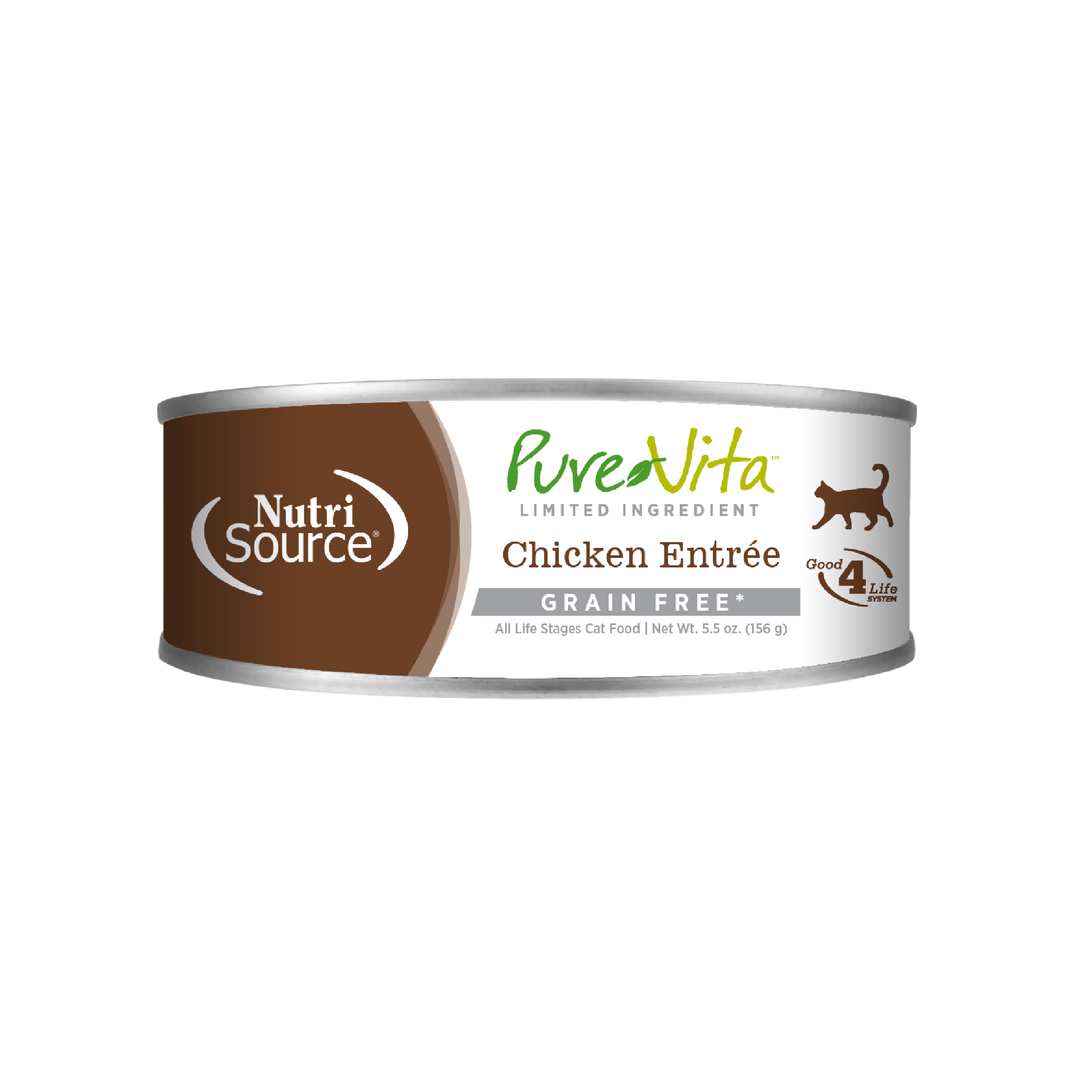 NutriSource PureVita - Entrée de Poulet  - Nourriture Humide Sans Grains à Ingrédients Limités pour Chats