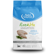 NutriSource PureVita - Chat Poulet et Pois - Nourriture Sèche à Ingrédients Limités Sans Grains pour Chats