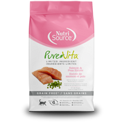 NutriSource PureVita - Chat Saumon et Pois - Nourriture Sèche à Ingrédients Limités Sans Grains pour Chats