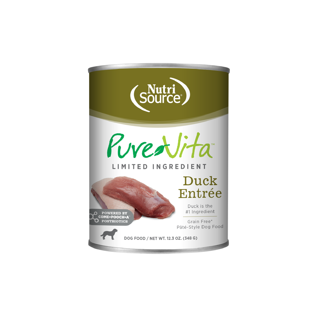 NutriSource PureVita - Pâté Canard - Nourriture Humide Sans Grains à Ingrédients Limités pour Chiens