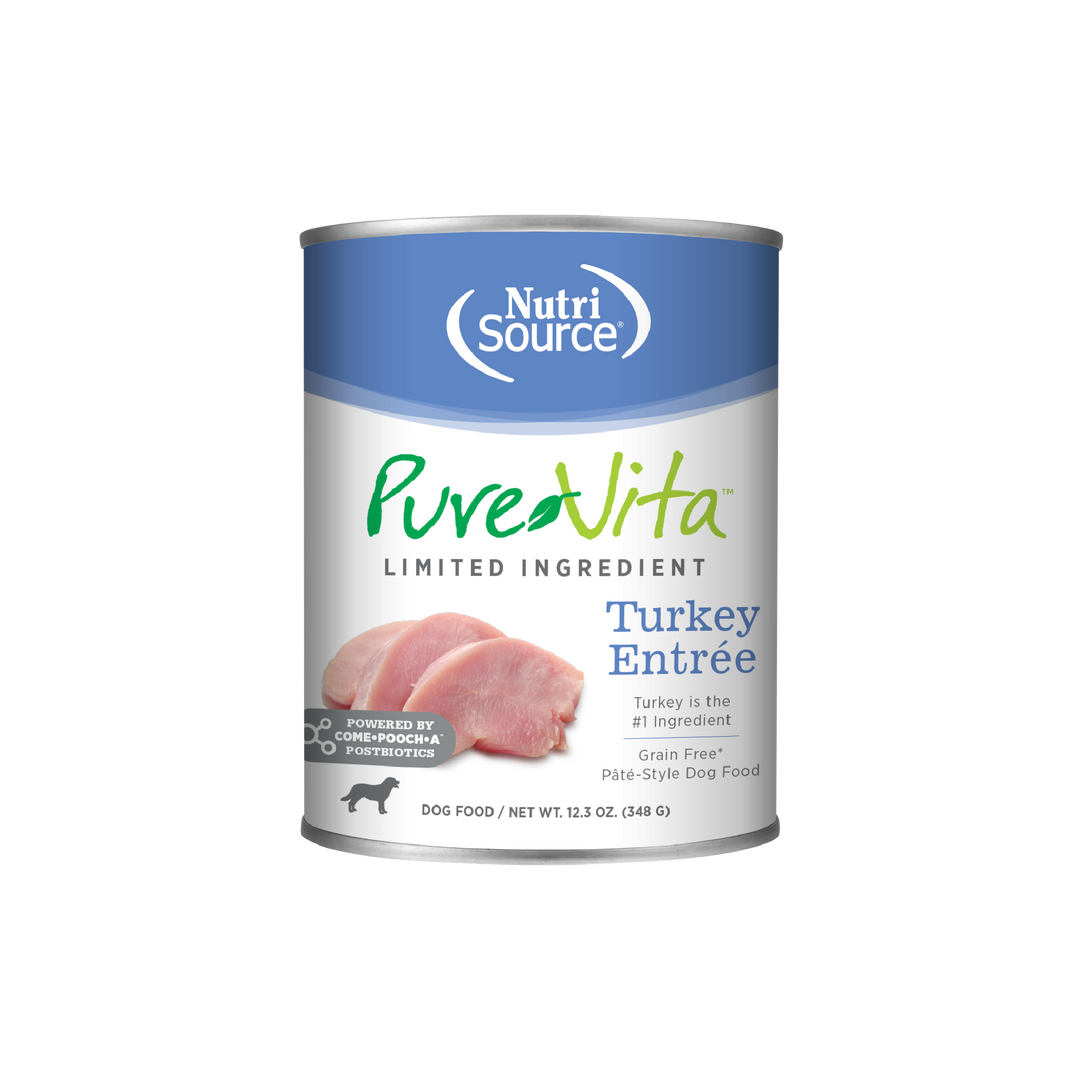 NutriSource PureVita - Chien Pâté de Dinde à Ingrédients Limités - Nourriture Humide Sans Grains pour Chiens