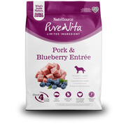 NutriSource PureVita - Chien Porc et Bleuets - Nourriture Sèche à Ingrédients Limités Sans Grains pour Chiens