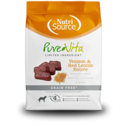 NutriSource PureVita - Chien Venaison et Lentilles - Nourriture Sèche à Ingrédients Limités Sans Grains pour Chiens