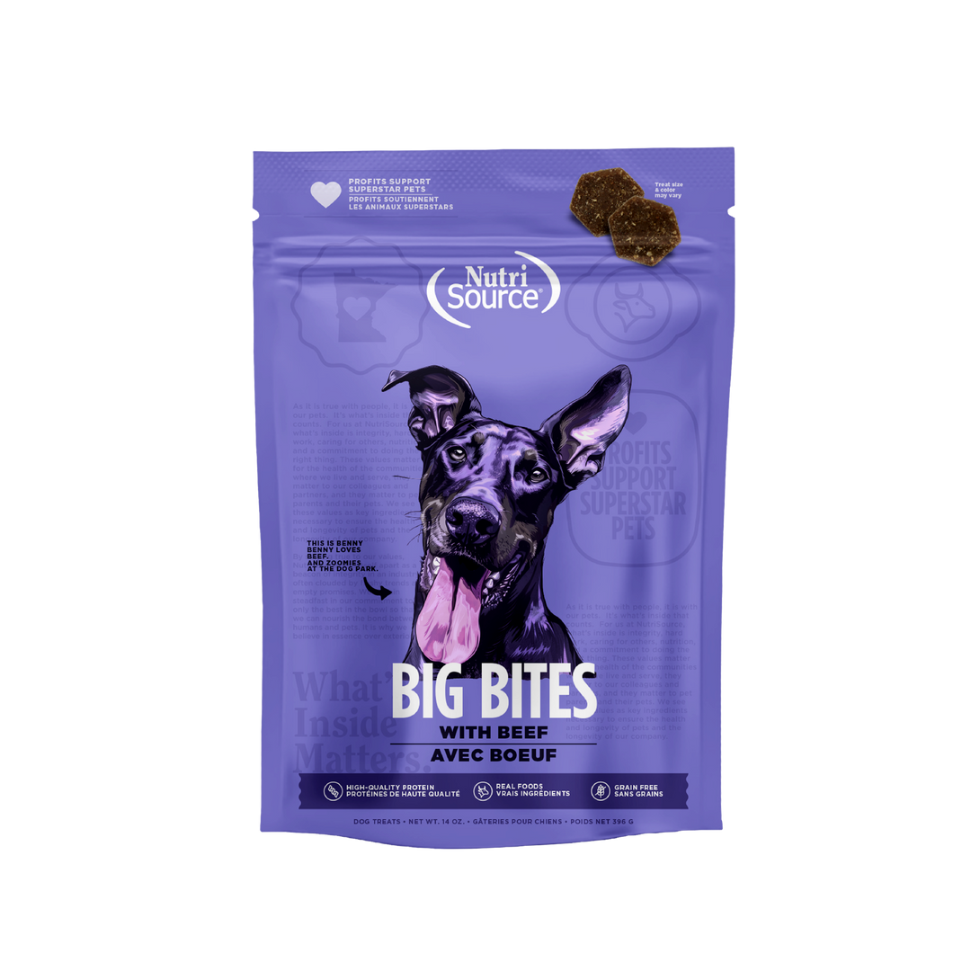NutriSource - Grosses Bouchées de Boeuf - Gâteries d'Entraînement pour Chiens
