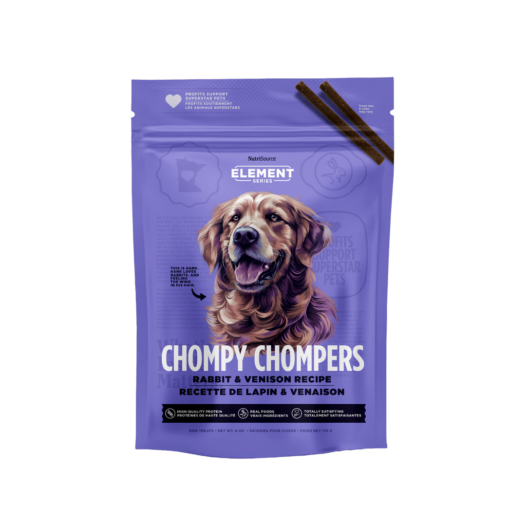 NutriSource Element Chompy Chompers - Lapin et Venaison - Gâteries Tendres pour Chiens