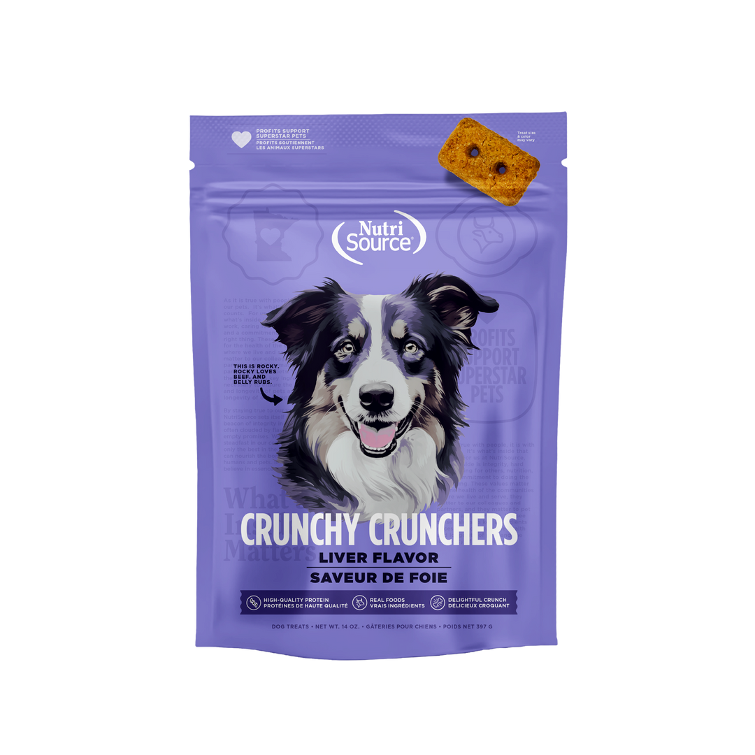 NutriSource Crunchy Crunchers - Saveur de Foie - Biscuits Sans Grains pour Chiens