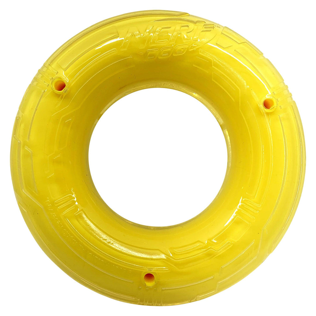 Nerf Dog - Anneau Parfumé au Poulet 15 cm - Jouet à Mâcher en TPR avec Noyau Solide pour Chiens