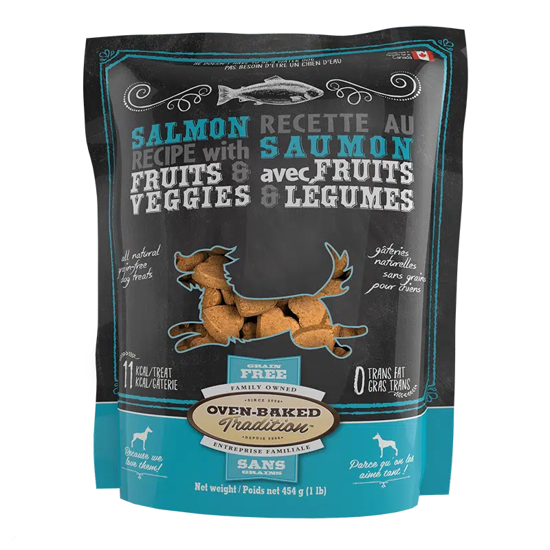 Oven-Baked Tradition - Saumon avec Fruits et Légumes - Biscuits Sans Grains pour Chiens