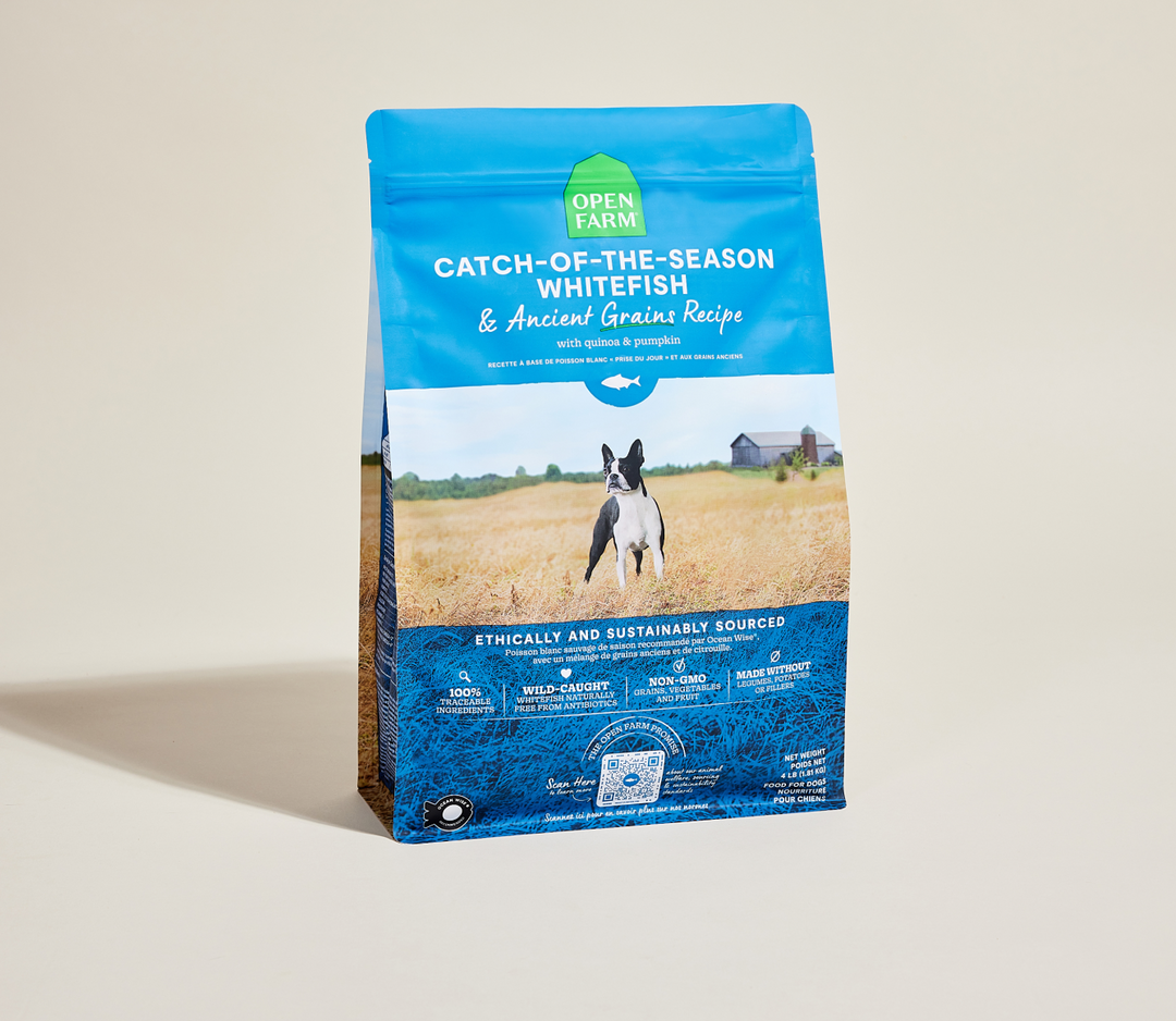 Open Farm - Poisson Blanc (Prise du Jour) et Grains Anciens - Nourriture Sèche pour Chiens