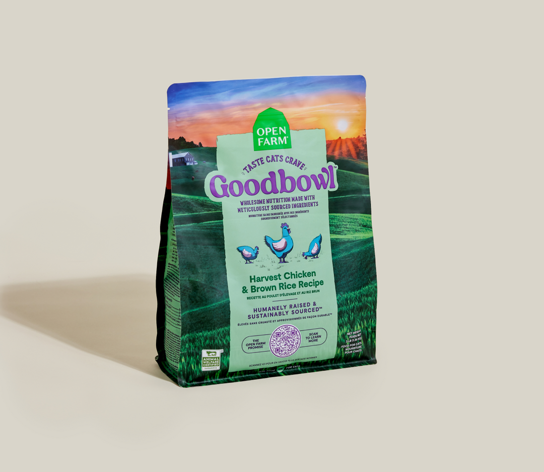 Open Farm GoodBowl - Poulet d'Élevage et Riz Brun - Nourriture Sèche pour Chats