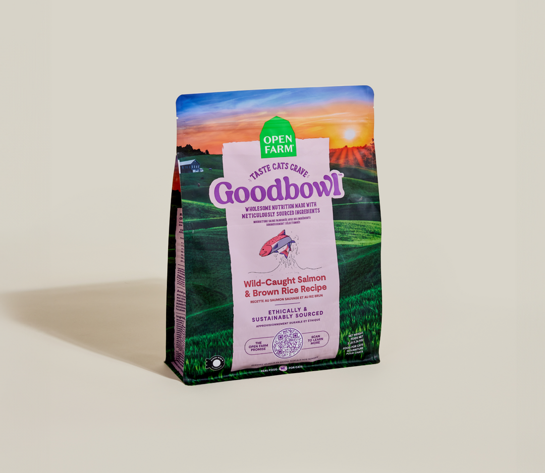 Open Farm GoodBowl - Saumon Sauvage et Riz Brun - Nourriture Sèche pour Chats