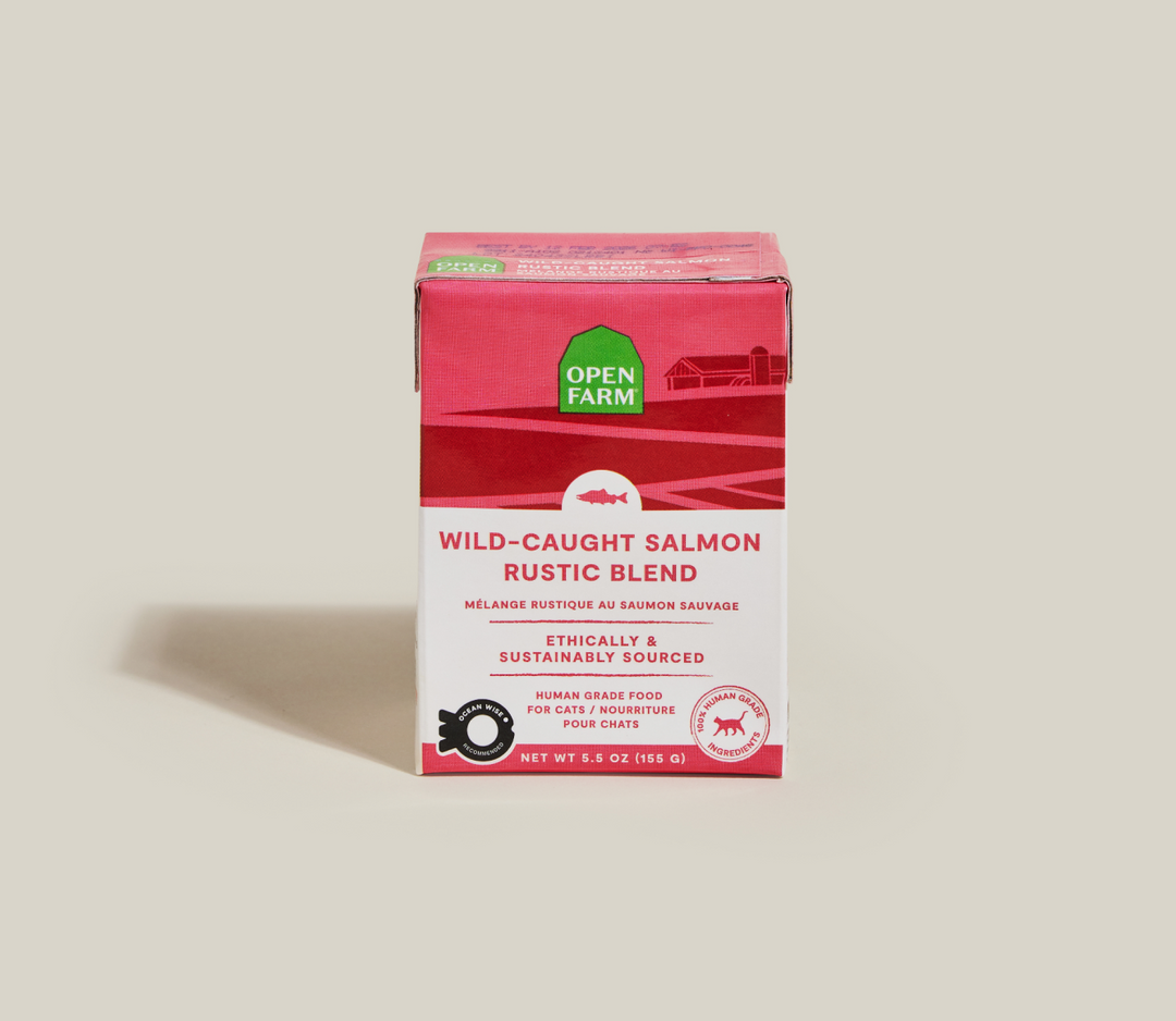 Open Farm - Chat Mélange Rustique de Saumon Sauvage - Nourriture Humide Sans Grains pour Chats en Tetra Pak
