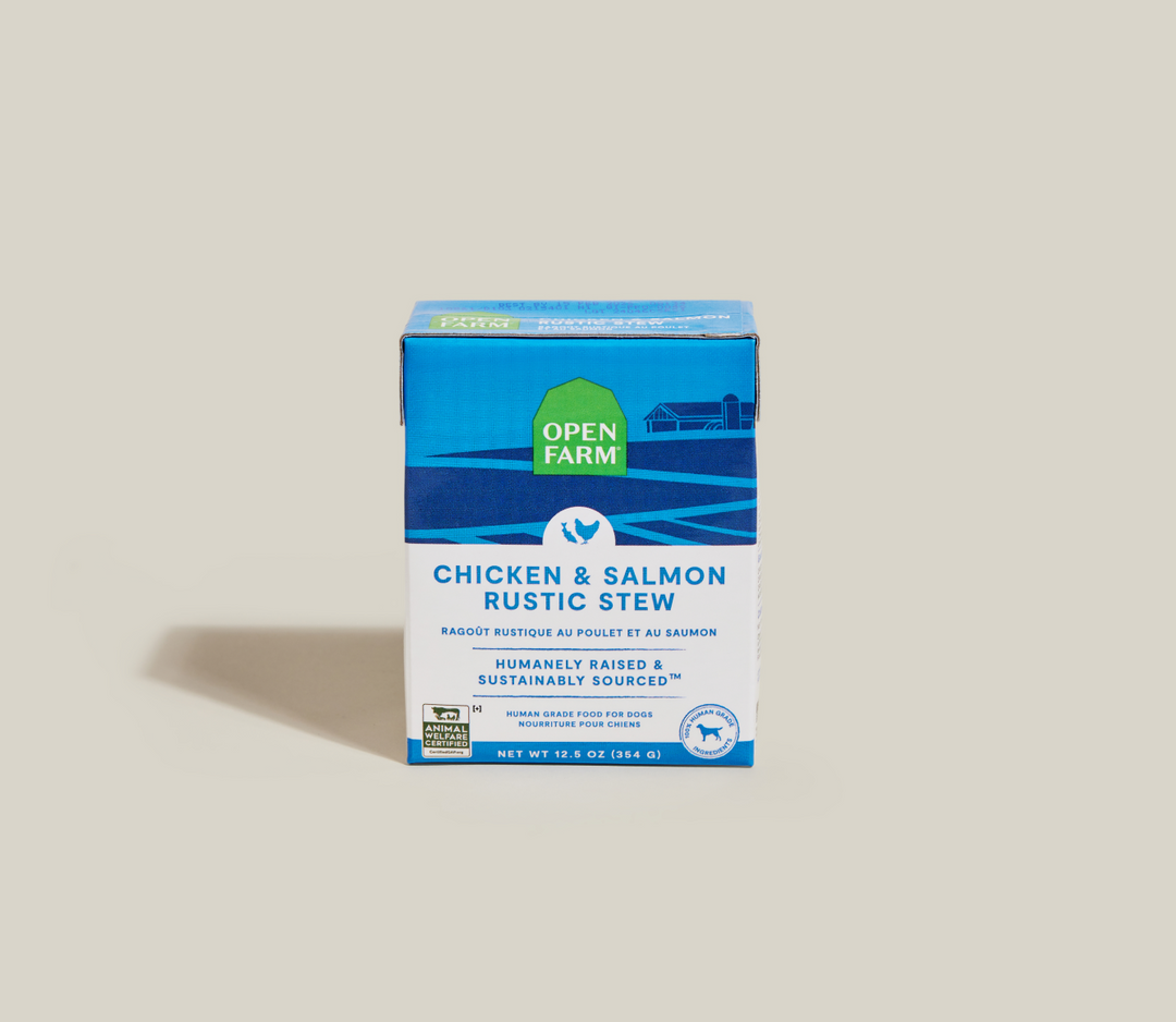 Open Farm - Ragoût Rustique au Poulet et Saumon - Nourriture Humide Sans Grains pour Chiens en Tetra Pak