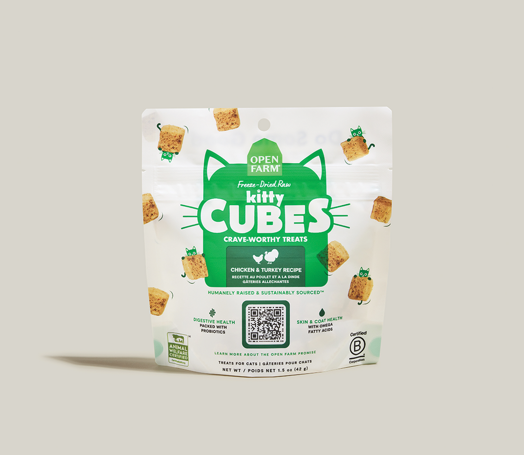 Open Farm Kitty Cubes - Poulet et Dinde - Gâteries Lyophilisées pour Chats