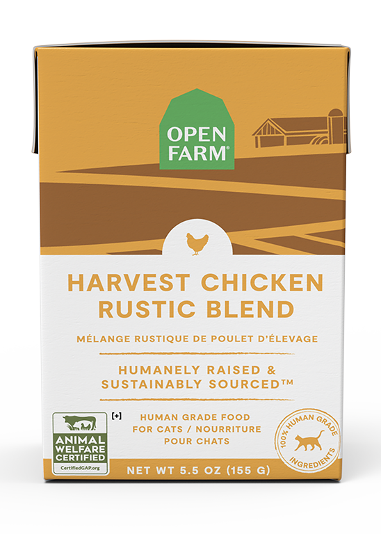 Open Farm - Chat Mélange Rustique de Poulet d'Élevage - Nourriture Humide Sans Grains pour Chats en Tetra Pak