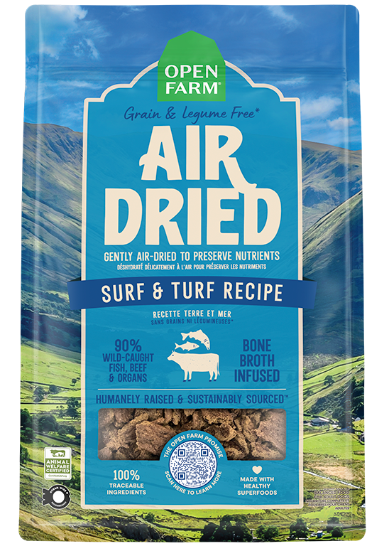 Open Farm Séché à l'Air - Terre et Mer - Nourriture Séche Sans Grains Ni Légumineuses pour Chiens