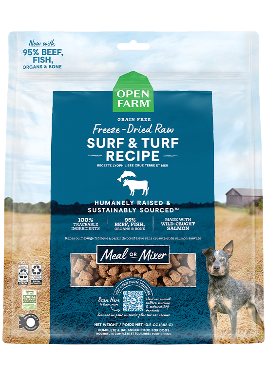 Open Farm - Chien Terre et Mer - Nourriture Sèche Lyophilisée Sans Grains pour Chiens