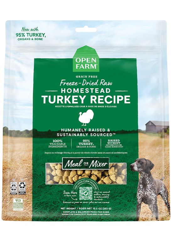 Open Farm - Chien Dinde d'Élevage - Nourriture Sèche Lyophilisée Sans Grains pour Chiens