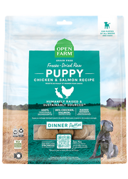 Open Farm - Chiot Galettes de Poulet et Saumon - Nourriture Sèche Lyophilisée Sans Grains pour Chiens