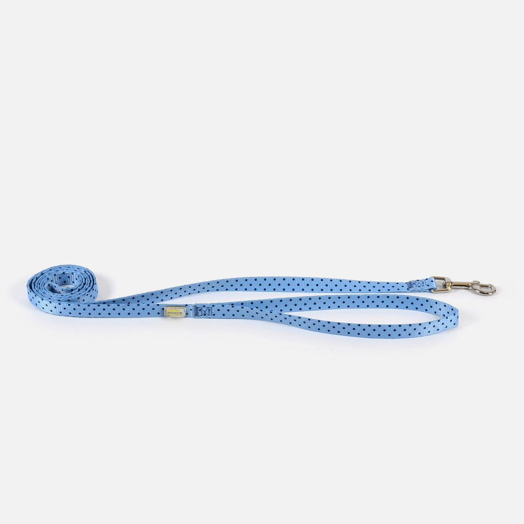 PETITE PISTACHE Laisse Motif Pois Bleu