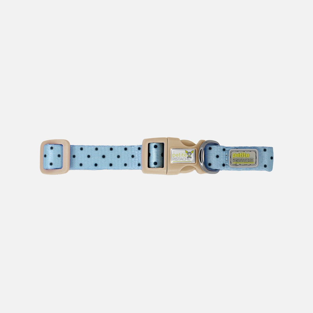 PETITE PISTACHE Collier Motif Pois Bleu XXS
