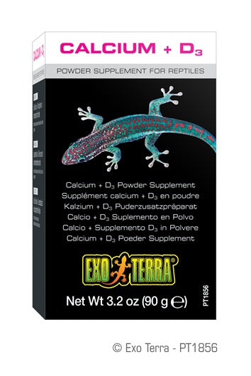 EXO TERRA Supplément Calcium + D3 en Poudre 90gpour Reptiles