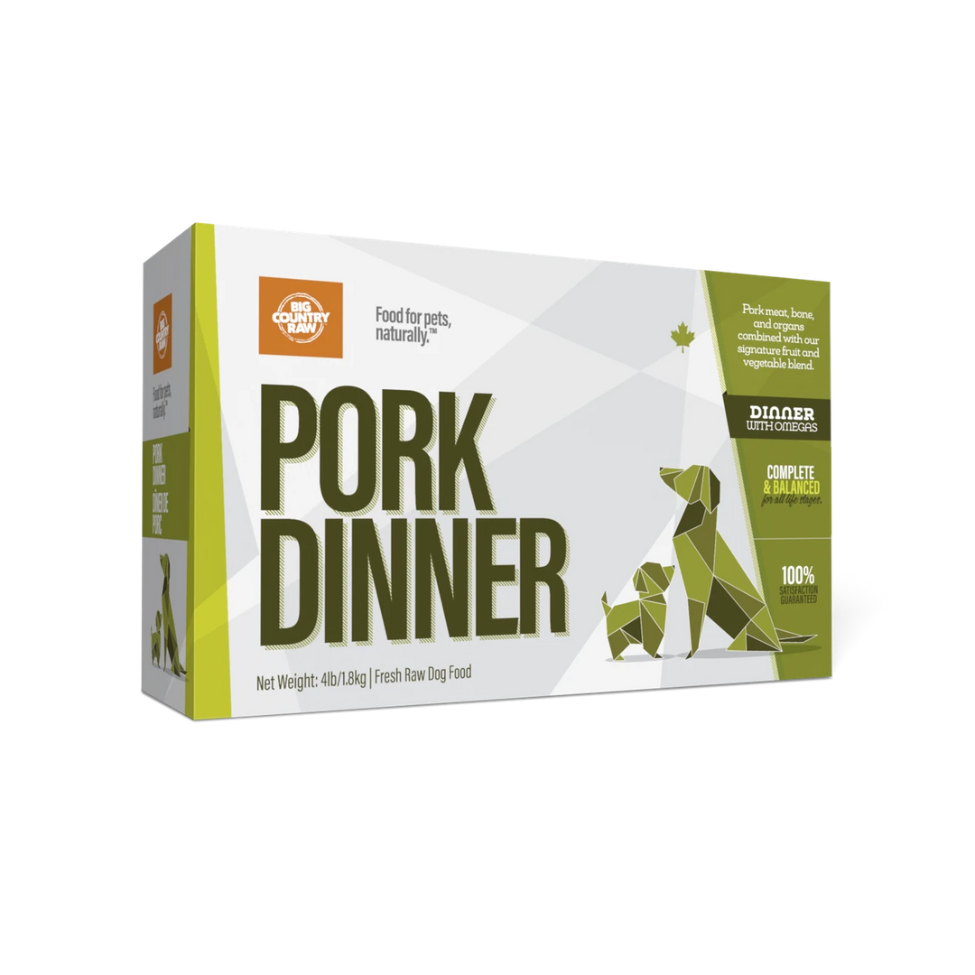 Big Country Raw - Dîner de Porc - Nourriture Crue Congelée pour Chiens