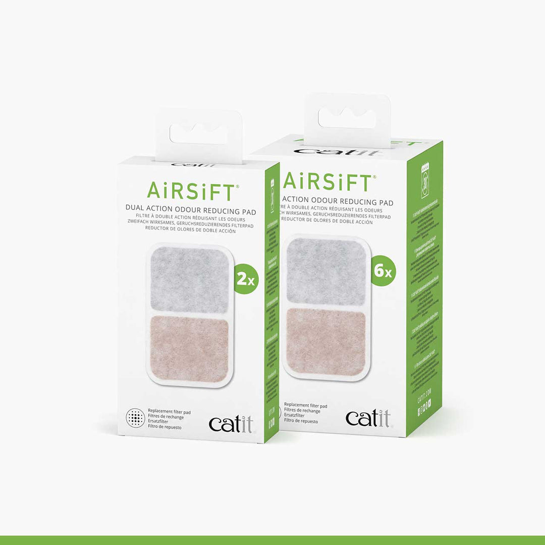 Catit Airsift - Coussinets Filtrants Purificateurs d'Air Double Action - Accessoire de Litière pour Chats