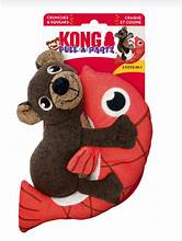 Kong - Pull-A-Partz Pals Ours - Jouet Interactif en Peluche avec Couineur pour Chiens