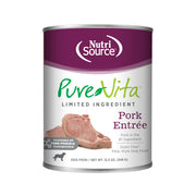 NutriSource PureVita - Chien Pâté de Porc à Ingrédients Limités - Nourriture Humide Sans Grains pour Chiens en Tetra Pak