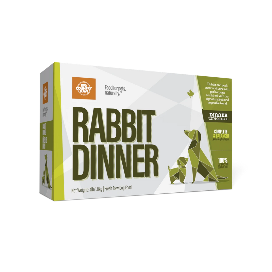 Big Country Raw - Dîner de Lapin - Nourriture Crue Congelée pour Chiens