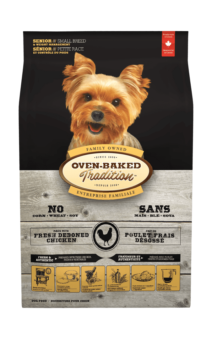 Oven-Baked Tradition - Senior et Contrôle du Poids, Poulet Frais Désossé - Nourriture Sèche pour Chiens Âgés de Petites Races